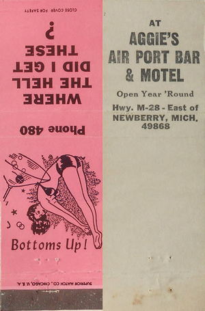 Aggies Airport Bar and Motel - Matchbook (newer photo)